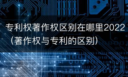 专利权著作权区别在哪里2022（著作权与专利的区别）