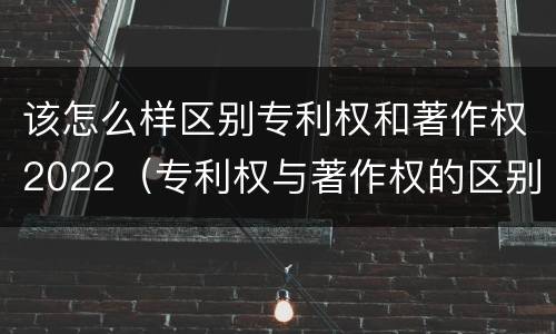 该怎么样区别专利权和著作权2022（专利权与著作权的区别）