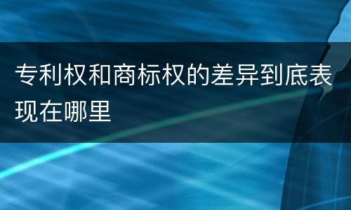 专利权和商标权的差异到底表现在哪里