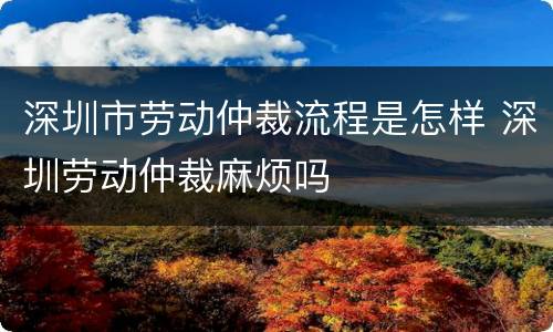 深圳市劳动仲裁流程是怎样 深圳劳动仲裁麻烦吗