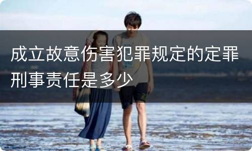 成立故意伤害犯罪规定的定罪刑事责任是多少