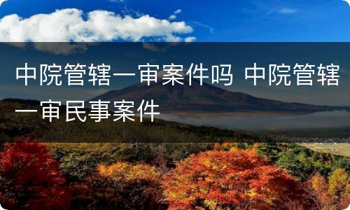 中院管辖一审案件吗 中院管辖一审民事案件