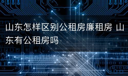 山东怎样区别公租房廉租房 山东有公租房吗