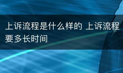 上诉流程是什么样的 上诉流程要多长时间