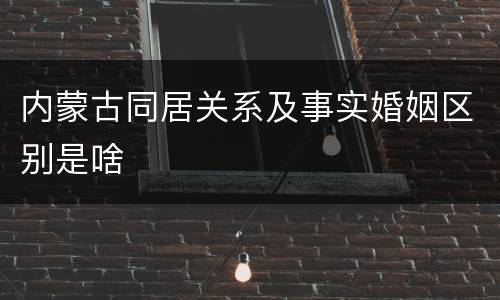 内蒙古同居关系及事实婚姻区别是啥