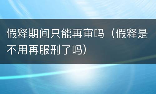 假释期间只能再审吗（假释是不用再服刑了吗）