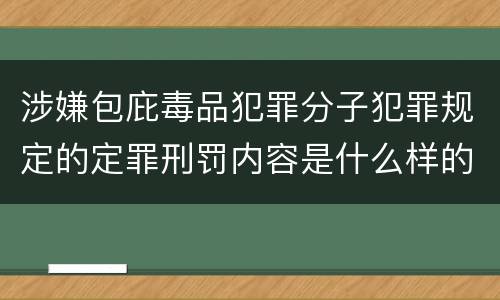 涉嫌包庇毒品犯罪分子犯罪规定的定罪刑罚内容是什么样的