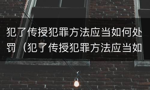 犯了传授犯罪方法应当如何处罚（犯了传授犯罪方法应当如何处罚呢）