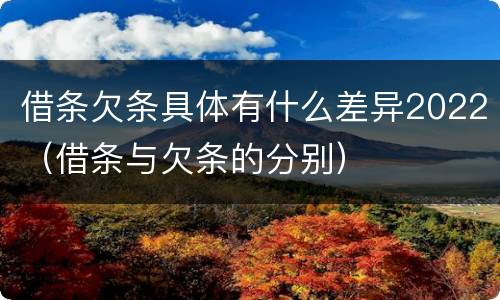 借条欠条具体有什么差异2022（借条与欠条的分别）
