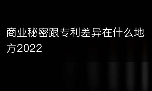 商业秘密跟专利差异在什么地方2022