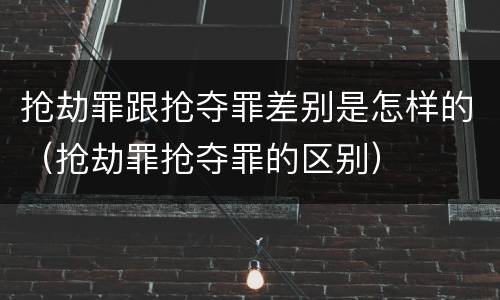 抢劫罪跟抢夺罪差别是怎样的（抢劫罪抢夺罪的区别）