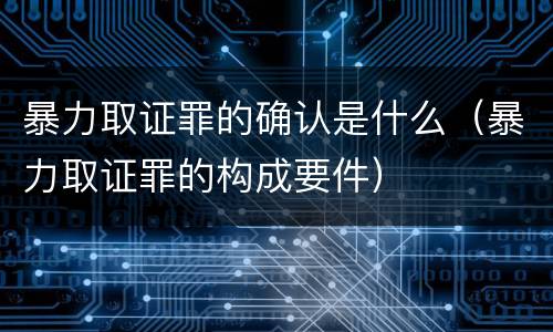 暴力取证罪的确认是什么（暴力取证罪的构成要件）