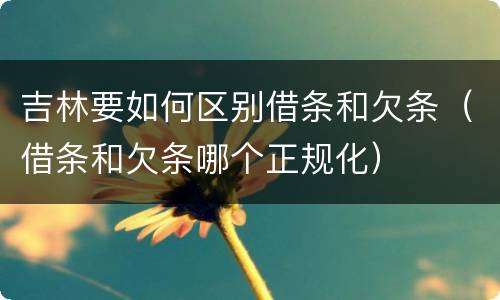 吉林要如何区别借条和欠条（借条和欠条哪个正规化）