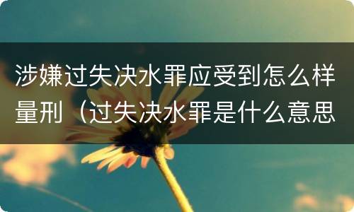 涉嫌过失决水罪应受到怎么样量刑（过失决水罪是什么意思）