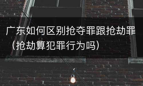 广东如何区别抢夺罪跟抢劫罪（抢劫算犯罪行为吗）
