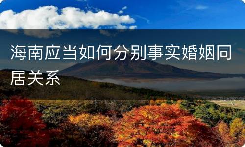 海南应当如何分别事实婚姻同居关系