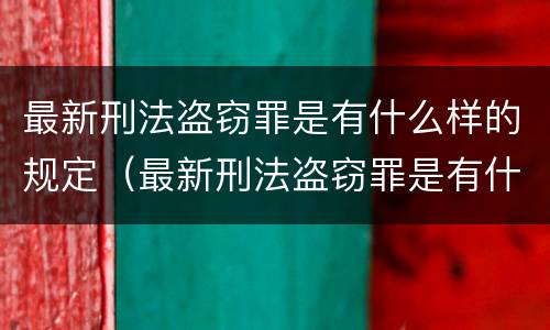 最新刑法盗窃罪是有什么样的规定（最新刑法盗窃罪是有什么样的规定呢）