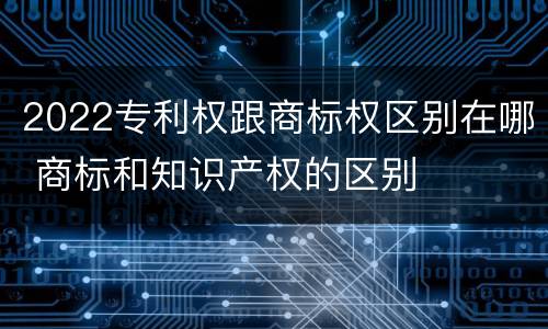 2022专利权跟商标权区别在哪 商标和知识产权的区别