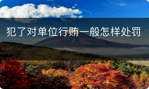 犯了对单位行贿一般怎样处罚