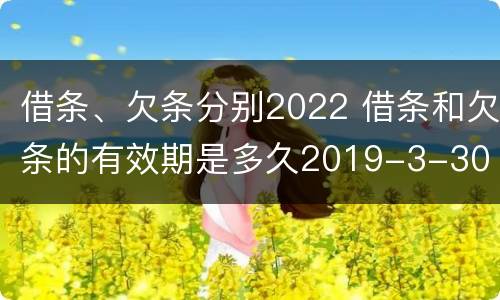 借条、欠条分别2022 借条和欠条的有效期是多久2019-3-30