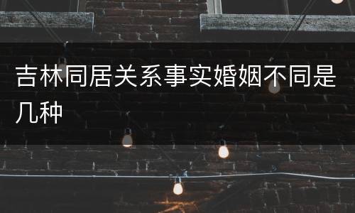 吉林同居关系事实婚姻不同是几种