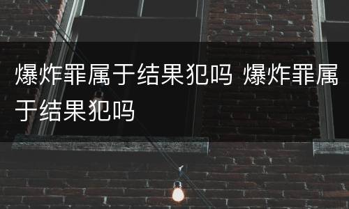 爆炸罪属于结果犯吗 爆炸罪属于结果犯吗