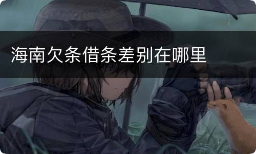 海南欠条借条差别在哪里