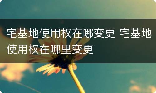 宅基地使用权在哪变更 宅基地使用权在哪里变更