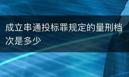 成立串通投标罪规定的量刑档次是多少