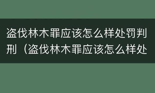 盗伐林木罪应该怎么样处罚判刑（盗伐林木罪应该怎么样处罚判刑多少年）