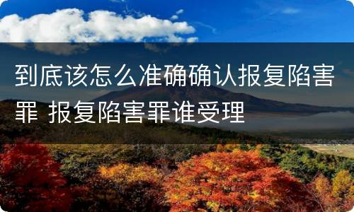 到底该怎么准确确认报复陷害罪 报复陷害罪谁受理