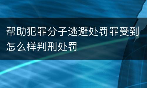 帮助犯罪分子逃避处罚罪受到怎么样判刑处罚