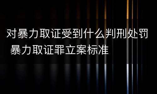 对暴力取证受到什么判刑处罚 暴力取证罪立案标准