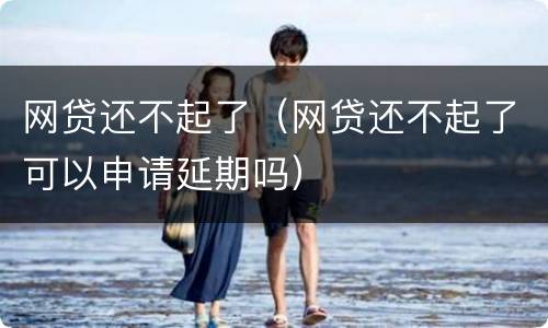 网贷还不起了（网贷还不起了可以申请延期吗）