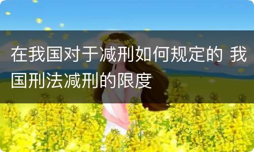 在我国对于减刑如何规定的 我国刑法减刑的限度