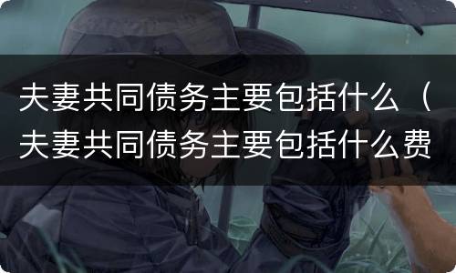 夫妻共同债务主要包括什么（夫妻共同债务主要包括什么费用）