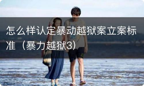 怎么样认定暴动越狱案立案标准（暴力越狱3）