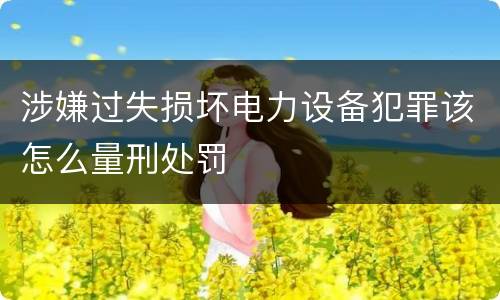 涉嫌过失损坏电力设备犯罪该怎么量刑处罚