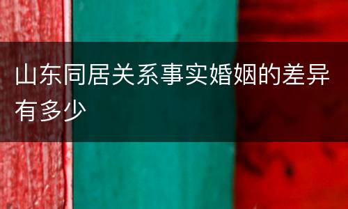 山东同居关系事实婚姻的差异有多少
