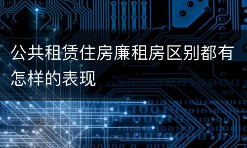 公共租赁住房廉租房区别都有怎样的表现