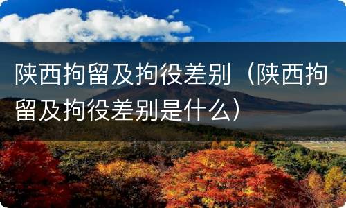 陕西拘留及拘役差别（陕西拘留及拘役差别是什么）