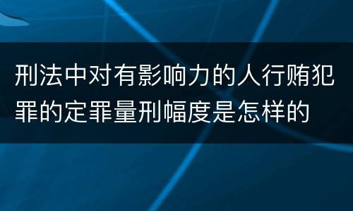 刑法中对有影响力的人行贿犯罪的定罪量刑幅度是怎样的