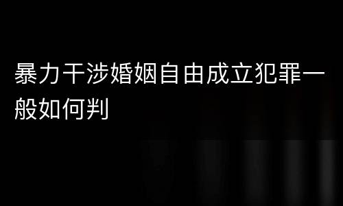 暴力干涉婚姻自由成立犯罪一般如何判