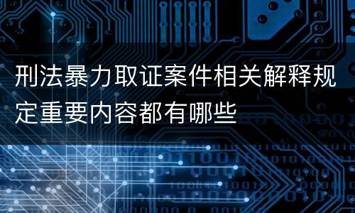 刑法暴力取证案件相关解释规定重要内容都有哪些