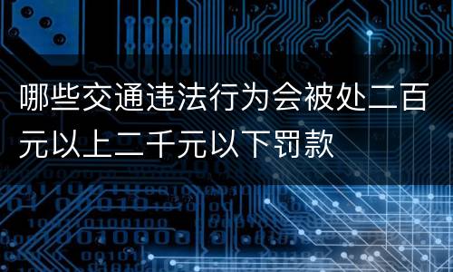 哪些交通违法行为会被处二百元以上二千元以下罚款