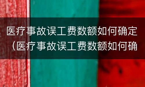 医疗事故误工费数额如何确定（医疗事故误工费数额如何确定标准）