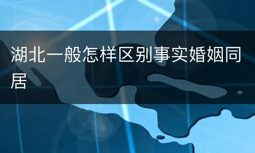 湖北一般怎样区别事实婚姻同居