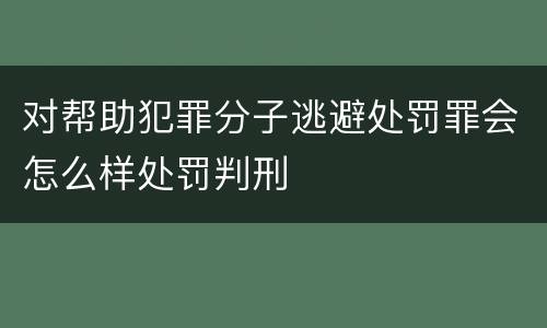 对帮助犯罪分子逃避处罚罪会怎么样处罚判刑