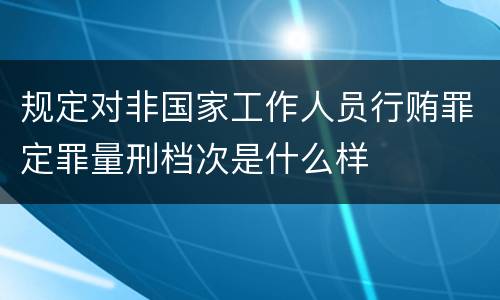 规定对非国家工作人员行贿罪定罪量刑档次是什么样
