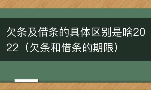 欠条及借条的具体区别是啥2022（欠条和借条的期限）